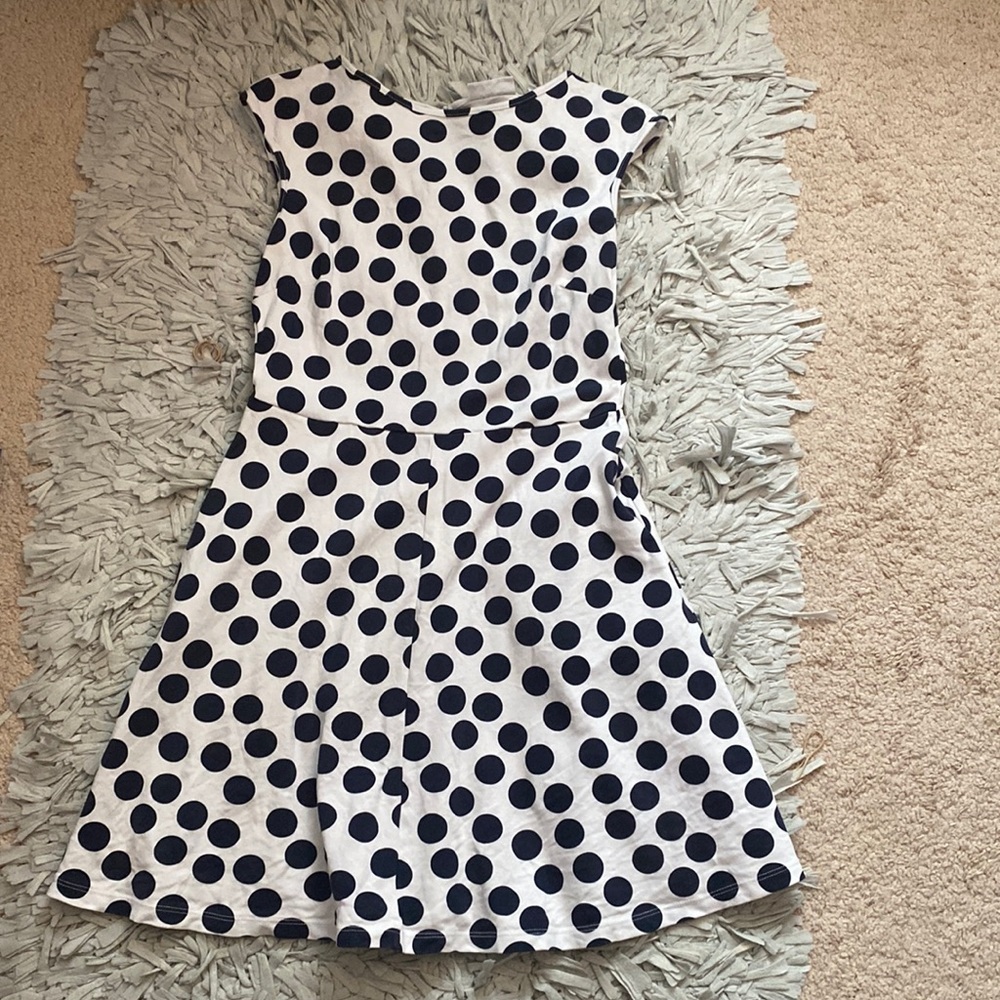 Cute White and Navy Midi dress